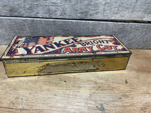 Yankee Bright Army Cut USA Patriotic Tobacco Tin c1920s