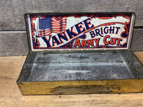 Yankee Bright Army Cut USA Patriotic Tobacco Tin c1920s