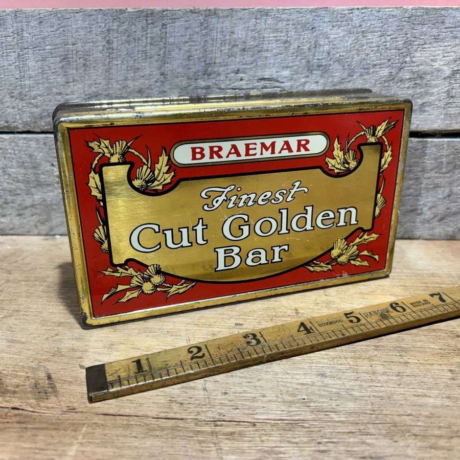 Braemar Cut Golden Bar 1lb Tobacco Tin c1900s