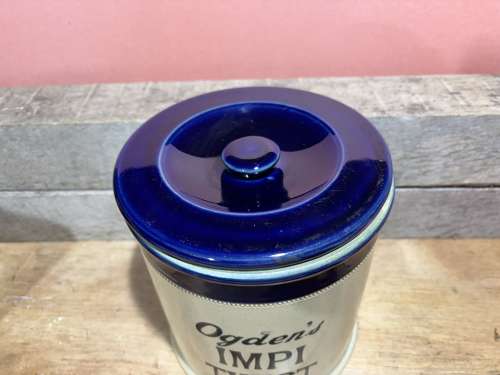 Ogden’s Impi Twist Tobacco Ceramic Stoneware counter top Jar c1930s