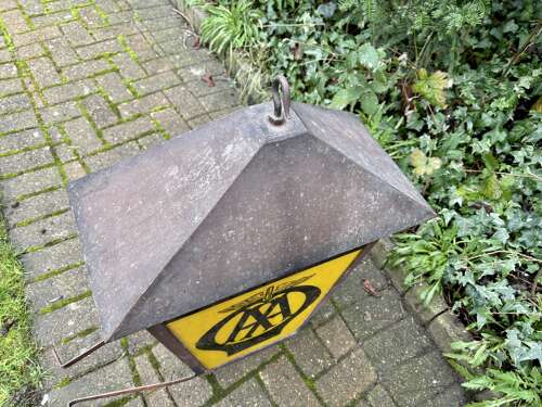AA Car Motoring Hotel Advertising Glass Light Box Sign c1930s