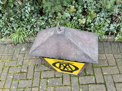 AA Car Motoring Hotel Advertising Glass Light Box Sign c1930s