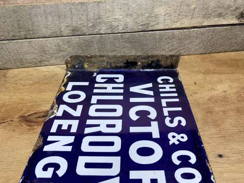 Victory V Confectionery Double Sided Chemist Shop Enamel Sign c1900s