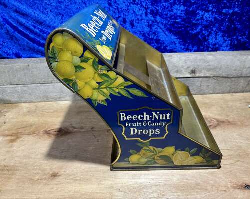 Beech Nut Drops Chewing Gum Tin Shop Counter Advertising Display Stand c1920s