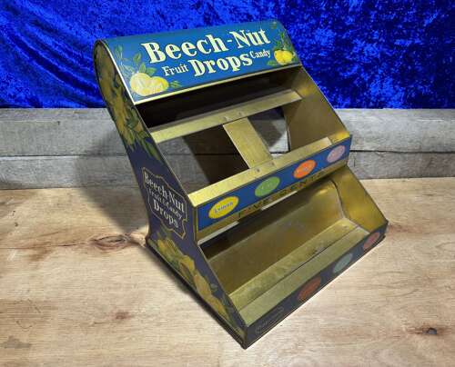 Beech Nut Drops Chewing Gum Tin Shop Counter Advertising Display Stand c1920s