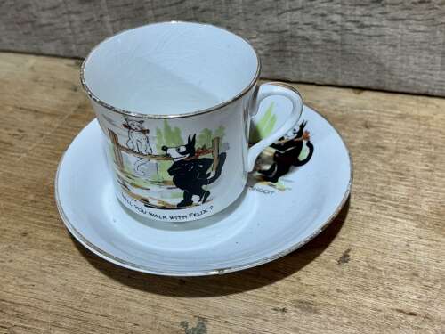 Felix The Cat Pathe Phoenix Ware Ceramic cup & Saucer c1930s