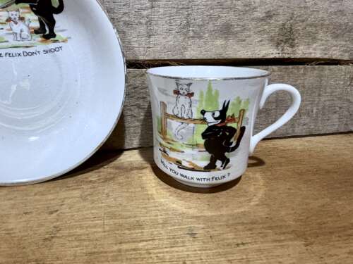 Felix The Cat Pathe Phoenix Ware Ceramic cup & Saucer c1930s