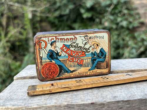Richmond Cavedish Navy Cut Sailor Image Tobacco 2oz Tin c1900s