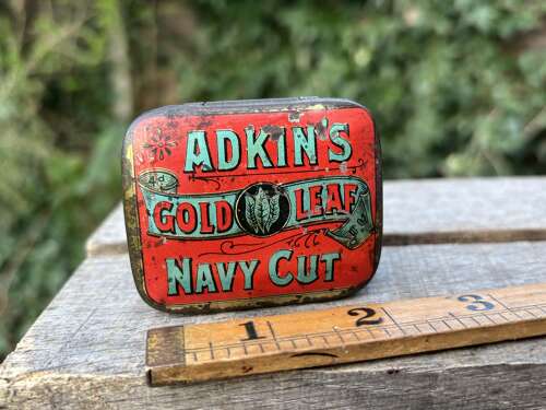 Adkin’s Navy Cut Tobacco 1oz Tin c1900s