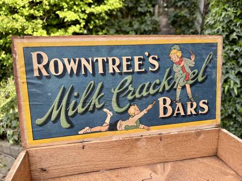 Rowntree’s Milk Cracknel Chocolate Bar Shop Disolay Counter Wood Box c1930s