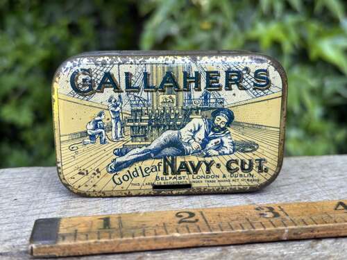 Gallaher's Sailor Image 2oz Navy Cut Tobacco Tin c1900s