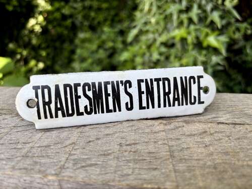 Early Tradesman Entrance Enamel Door Sign c1900s