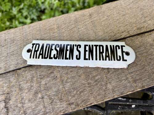 Early Tradesman Entrance Enamel Door Sign c1900s