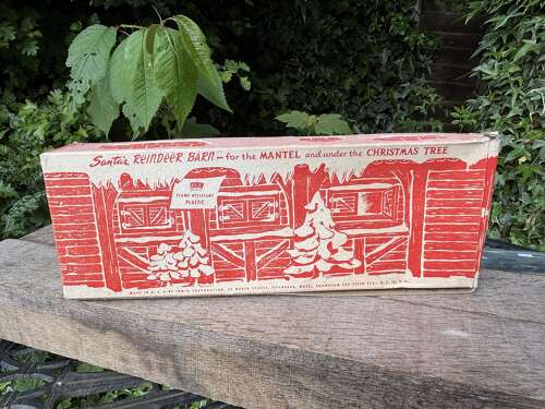 Santa in His Sleigh Christmas Tree Decoration in His Box c1950s