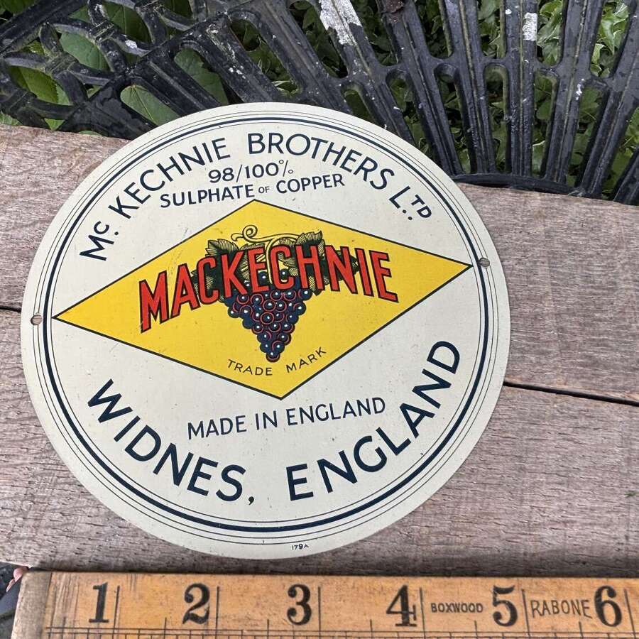 McKechnie Bros Widnes Metal Merchants Tin Advertising Sign c1930s