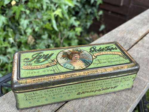 Scarce Ivy Lady Image 100 Cigarette Tin c1900s