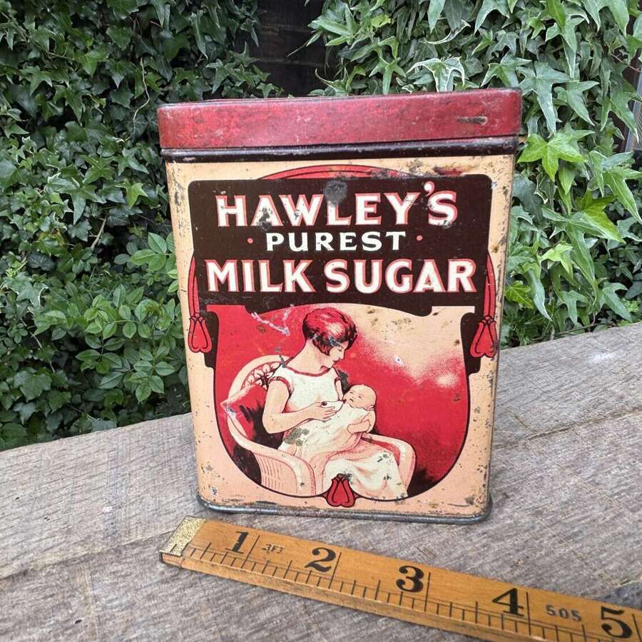 Evans & Son Hawley's Infants Milk Sugar Chemist Tin c1920s
