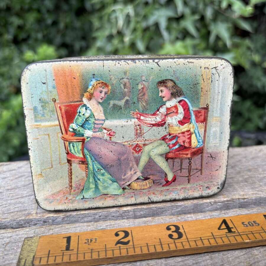 The Court Cresent Hair Pins Chemist Tin c1900s