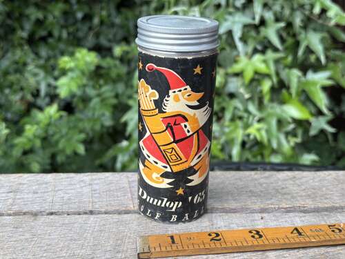 Dunlop Santa Image Christmas Golf Ball Tin c1960s