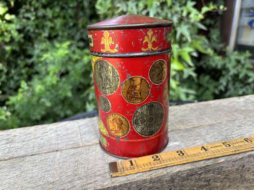 Jacob's Victorian Coins Biscuit Tin Pillar Box Money Bank Tin c1901