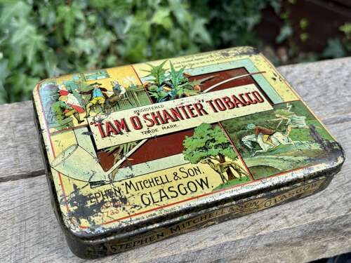 Mitchell & Son Glasgow Tam o Shanter 1lb Tobacco tin c1900s