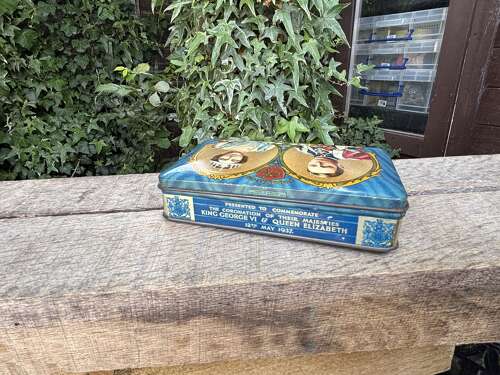 Superb King George 6th Barnsley Chocolate Toffee Royal Tin c1937