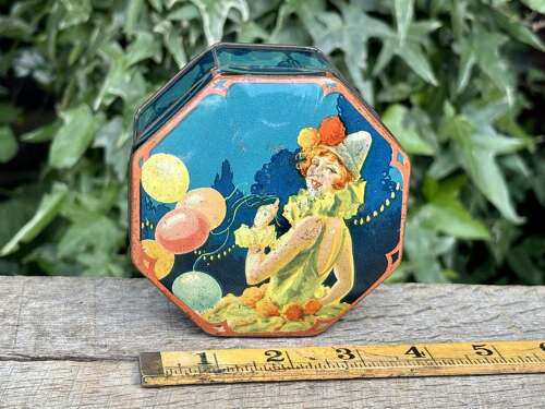 Lyons Gala Harlequin Fancy Dress Toffee Tin c1930s