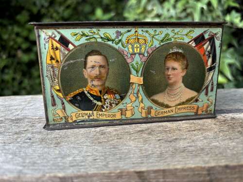 Scarce Gray Dunn King Edward 7th Royalty Biscuit Tin c1902