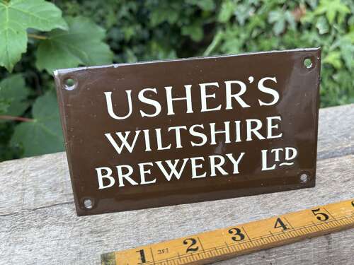 Small Usher’s Wiltshire Brewery Pub Enamel Sign c1920s