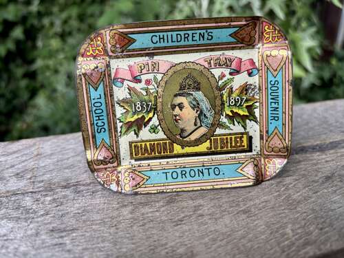 Queen Victoria Diamond Jubilee Tin Children’s School non such Advertising Tip Tray c1897'