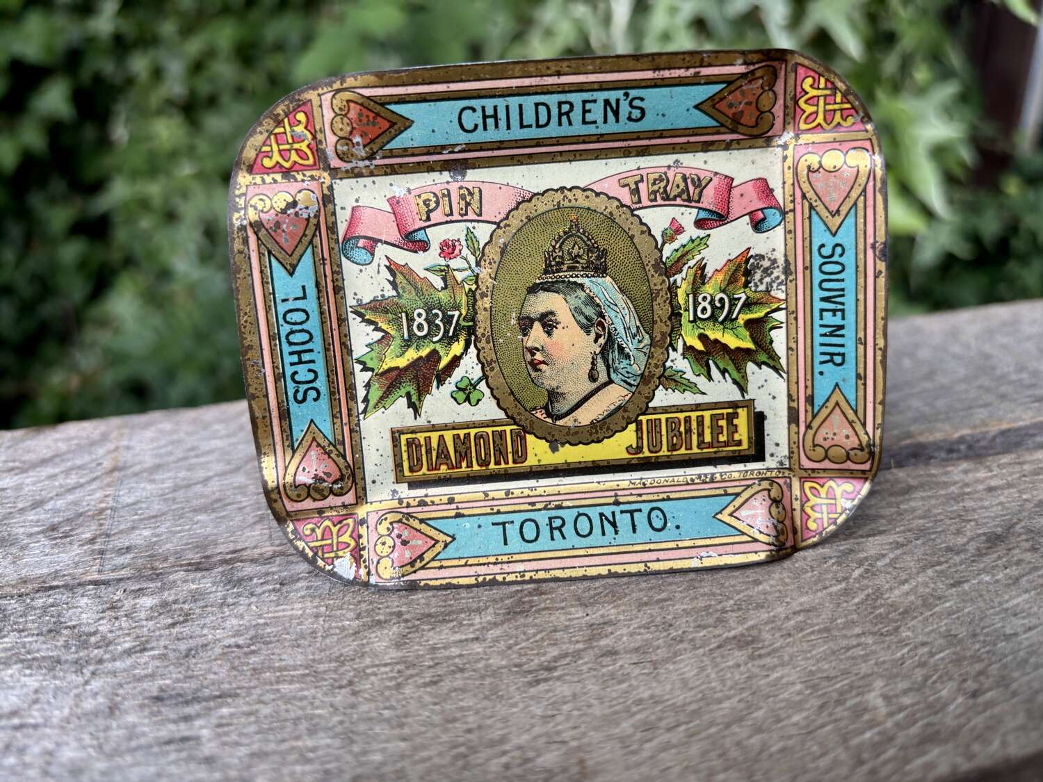 Queen Victoria Diamond Jubilee Tin Children’s School non such Advertising Tip Tray c1897'