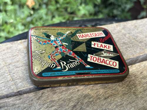 Early Gallaher’s Harlequin Flat Pocket Empty Tobacco Tin c1920s