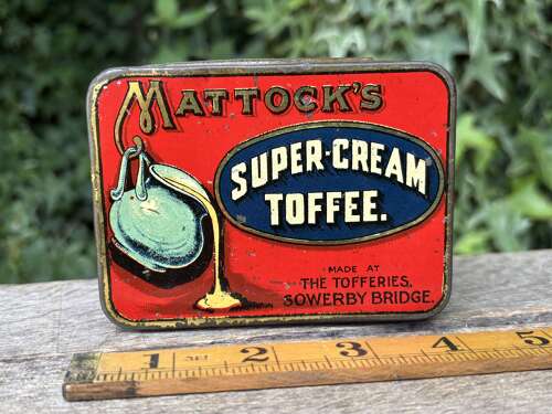 Superb Mattock’s Sowerby Bridge Toffee Tin c1920s