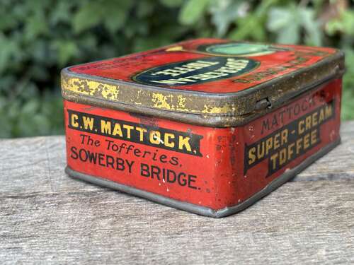 Superb Mattock’s Sowerby Bridge Toffee Tin c1920s