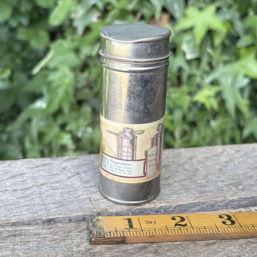Williams Shaving Soap Razor Barber Shop Chemist Tin c1930s