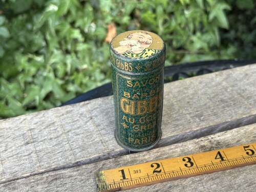 Gibbs Variation Shaving Soap Razor Barber Shop Chemist Tin c1920s