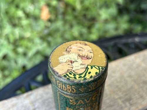 Gibbs Variation Shaving Soap Razor Barber Shop Chemist Tin c1920s