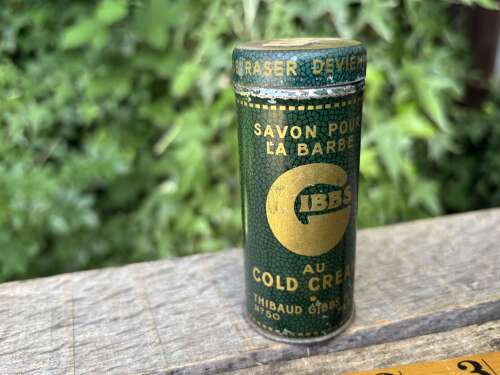 Gibbs Variation Shaving Soap Razor Barber Shop Chemist Tin c1930s