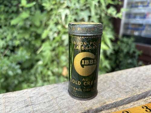 Gibbs Variation Shaving Soap Razor Barber Shop Chemist Tin c1920s
