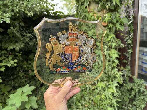 Superb Households & Fancy Goods Bevelled Glass Shield Advertising Shop Sign c1900s
