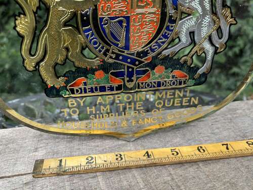 Superb Households & Fancy Goods Bevelled Glass Shield Advertising Shop Sign c1900s