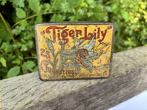 Tiger Lily Singleton & Cole 20 Cigarette Tin c1890s