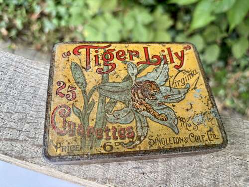 Tiger Lily Singleton & Cole 20 Cigarette Tin c1890s