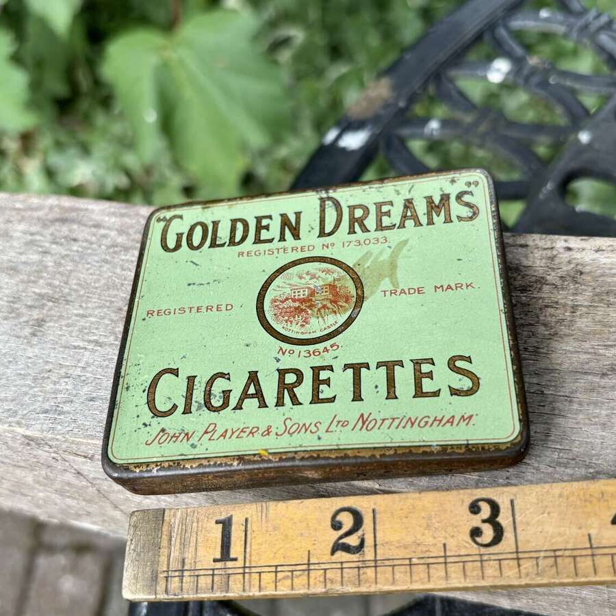 Scarce Player's Golden dream Flat 10 Cigarette Empty Tin c1900s