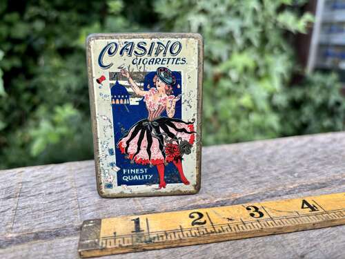Scarce Casino Lady Image 20 Agricola Cigarette Co. Tin c1920s