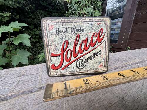 Scarce Cope's Solace Flat 10 Cigarette Tin c1900s