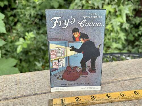 Fry's Chocolate Cocoa Safe Burglars Advertising Post / Trade Card c1910