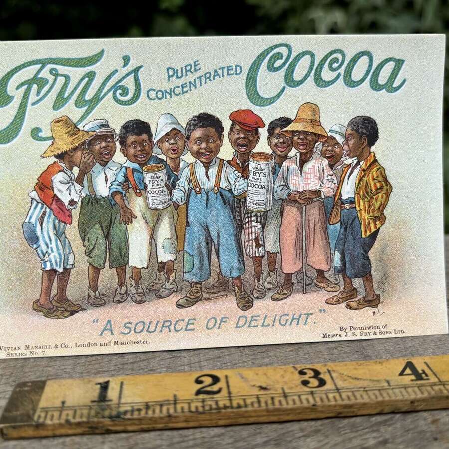 Fry's Chocolate Cocoa Black Americana Advertising Post / Trade Card c1905