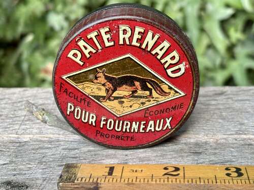 Renard Fox Image Stove Polish Tin c1930s