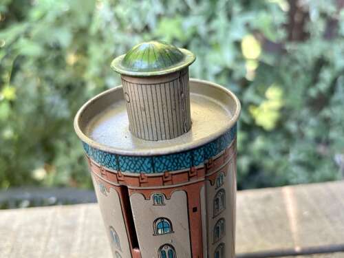 17th Century Tower of Rundetaarn / Round Tower Copenhagen Denmark Money Bank Tin c1950s